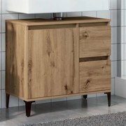 vidaXL Ντουλάπι Νιπτήρα Αρτισιανή Δρυς 65x33x60 εκ. Επεξ. Ξύλο