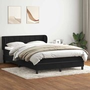 vidaXL Κρεβάτι Boxspring με Στρώμα Μαύρο 160x210 εκ. Βελούδινο