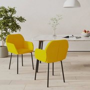 vidaXL Καρέκλες Τραπεζαρίας 2 τεμ. Κίτρινες Βελούδινες