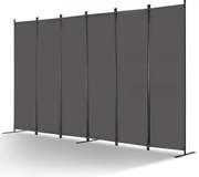 VEVOR Room Divider 6 Panels Fabric Room Privacy Screen for Office Bedroom Grey