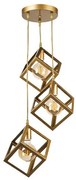 Κρεμαστό Φωτιστικό Οροφής Thora E27 τρίφωτο 22x22x70εκ Megapap-GP030-0047,3-Χρυσό GP030-0047,3