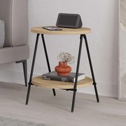 Τραπεζάκι βοηθητικό Essel Megapap χρώμα φυσικό οξιάς 35x35x42εκ.