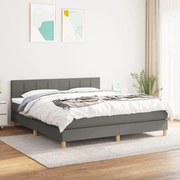 ΚΡΕΒΑΤΙ BOXSPRING ΜΕ ΣΤΡΩΜΑ ΣΚΟΥΡΟ ΓΚΡΙ 180X200 ΕΚ ΥΦΑΣΜΑΤΙΝ 3140634