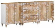 Sideboards 3 τεμάχια 60x33,5x75 cm μασίφ ξύλο Mango - Καφέ