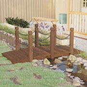 vidaXL Γέφυρα Κήπου με Αλυσίδες 150x67x56 εκ. Μασίφ Ξύλο Ερυθρελάτης