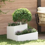 vidaXL Γλάστρα Κήπου Λευκό 60 x 60 x 50 εκ Ατσάλι