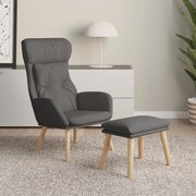 vidaXL Πολυθρόνα Relax Σκούρο Γκρι Υφασμάτινη με Υποπόδιο