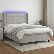 ΚΡΕΒΑΤΙ BOXSPRING ΜΕ ΣΤΡΩΜΑ &amp; LED ΑΝ.ΓΚΡΙ 140X200ΕΚ. ΥΦΑΣΜΑΤΙΝΟ 3138317