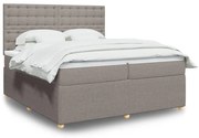 vidaXL Κρεβάτι Boxspring με Στρώμα Taupe 200x200 εκ. Υφασμάτινο