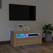 Έπιπλο Τηλεόρασης με LED Sonoma Δρυς 90x35x40 εκ. - Καφέ