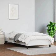 vidaXL Πλαίσιο Κρεβατιού με Κεφαλάρι Λευκό 100x200 εκ.Συνθετικό Δέρμα