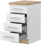 Επιδαπέδιο ντουλάπι Hudson R-45-4MBOX-Λευκό - Λευκό γυαλιστερό - 45.00Χ60.00Χ88.00cm