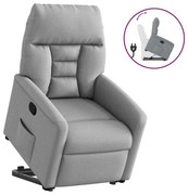 vidaXL Πολυθρόνα Ανακλινόμενη με Ανύψωση Ανοιχτό Γκρι Υφασμάτινη
