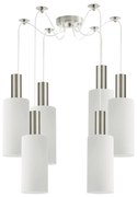 Φωτιστικό Οροφής  SE21-NM-4-NM6-GL3 ADEPT TUBE Nickel Matt Pendant White Glass+ - 51W - 100W - 77-8471