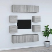 vidaXL Σετ Επίπλων Τηλεόρασης 8 Τεμ. Γκρι Sonoma Επεξεργασμένο Ξύλο