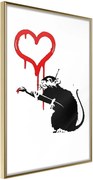 Αφίσα - Banksy: Love Rat - 40x60 - Χρυσό - Χωρίς πασπαρτού