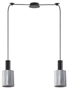 SE21-BL-4-BL2-GL1 ADEPT TUBE Black Pendant Smoked Glass+