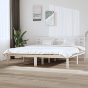 vidaXL Σκελετός Κρεβ. Χωρίς Στρώμα Λευκό 200x200 εκ Μασίφ Πεύκο