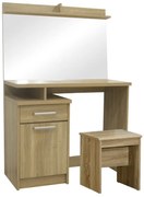 Intrahome Τουαλέτα κρεβατοκάμαρας Olympus Intrahome με καθρέπτη και σκαμπό σε φυσική απόχρωση 90.5x39.5x75εκ | SKU: INTRAPA-234111345