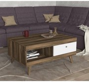 Τραπεζάκι Σαλονιού ArteLibre Hios Λευκό/Σκούρο Καφέ Μοριοσανίδα/Μελαμίνη 100x65x47cm