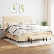 ΚΡΕΒΑΤΙ BOXSPRING ΜΕ ΣΤΡΩΜΑ ΚΡΕΜ 200X200 ΕΚ. ΥΦΑΣΜΑΤΙΝΟ 3136866