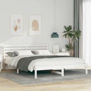 vidaXL Σκελετός Κρεβατιού Λευκό 160 x 210 cm Μασίφ ξύλο πεύκου