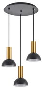 SE21-GM-4-3BL-MS3 ADEPT TUBE Gold Matt Pendant Black Metal Shade+