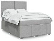 ΚΡΕΒΑΤΙ BOXSPRING ΜΕ ΣΤΡΩΜΑ ΑΝΟΙΧΤΟ ΓΚΡΙ 140X190 ΕΚ. ΥΦΑΣΜΑΤΙΝΟ 3291656