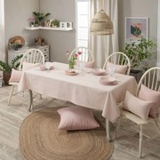 Τραπεζομάντηλο Guensa 06 Pink Teoran 135X135cm Βαμβάκι-Πολυέστερ