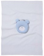 Κουβέρτα Βρεφική Πικέ 4959 White-Blue Das Home Αγκαλιάς 75x100cm 100% Βαμβάκι