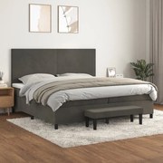 ΚΡΕΒΑΤΙ BOXSPRING ΜΕ ΣΤΡΩΜΑ ΣΚΟΥΡΟ ΓΚΡΙ 200X200 ΕΚ. ΒΕΛΟΥΔΙΝΟ 3137744