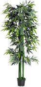 Outsunny Τεχνητό φυτό Μπαμπού, Τεχνητό φυτό 20 cm x 20 cm x 180 cm, Πράσινο + Μαύρο