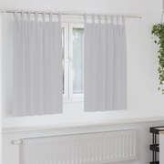 vidaXL Κουρτίνες με κουρτίνες 2 pcs Ανοιχτό γκρι Πολυεστέρας