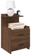 vidaXL Κομοδίνα 2 τεμ. με 2 Συρτάρια, Καφέ Δρυς 40x36,5x62 εκ.