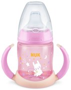Μπιμπερό Εκπαίδευσης Με Λαβές First Choice Plus Night 10743998 150ml 6-18 Μηνών Pink Nuk 150ml Polypropylene