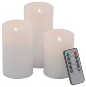 Artekko Artekko Flame Κερί Led με Τηλεχειριστήριο Κερί Λευκό (7.6x7.6x15.2)cm Σετ/3 480315-WHIT