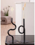 Διακοσμητικό Βάζο \&quot;Curve\&quot; Μέταλλο Μαύρο PU Pcs. Assorted 11x10x26.5cm - 05161348