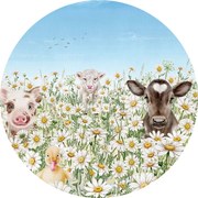 Farm Animals Ταπετσαρια Τοιχου Πρασινο Στρογγυλη 80cm