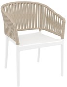 Πολυθρόνα Portofino 20.0876 58x58x80cm White-Taupe