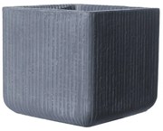 Supergreens Γλάστρα Πήλινη Τετράγωνη "Stripe" Γκρι Σκούρο XL 44x44x38 εκ.