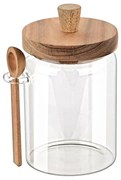 Δοχείο Αποθήκευσης Με Κουτάλι Γυάλινο-Acacia Estia 850ml-9,7x12x17εκ.  01-17460