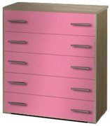 SARFURNITURE Συρταριέρα παιδική 5άρα (80φ) ροζ SAR-110947