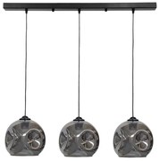 Κρεμαστό Φωτιστικό Οροφής 3xE27 Γυαλί Pop Heronia Lighting-02-0395-Φιμέ/Smoke 02-0395