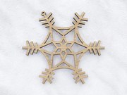 Σετ των 3 Intra απο ξύλο plywood 3mm-4mm πάχος – Ξύλινο χριστουγεννιάτικο στολίδι με νιφάδες χιονιού 10x10 cm INTRAVECTRY-MY548542