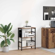 vidaXL Ράφι Βιβλίων Παλιό Ξύλο 60 x 29,5 x 81 εκ Επεξεργασμένο ξύλο