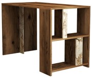 Γραφείο Lima 845HCT3843 120x60x75,4cm Marble Effect White-Walnut