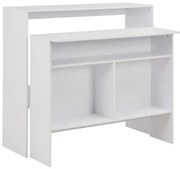 vidaXL Τραπέζι Μπαρ με 2 Επιφάνειες Λευκό 130 x 40 x 120 εκ.