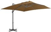 vidaXL Ομπρέλα Κρεμαστή Χρώμα Taupe 300 x 300 εκ. με Ιστό Αλουμινίου
