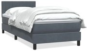 vidaXL Κρεβάτι Boxspring με Στρώμα Σκούρο Γκρι 80x220 εκ. Βελούδινο