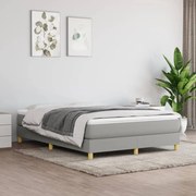 Κρεβάτι Boxspring με Στρώμα Ανοιχτό Γκρι 140x190 εκ. Υφασμάτινο - Γκρι